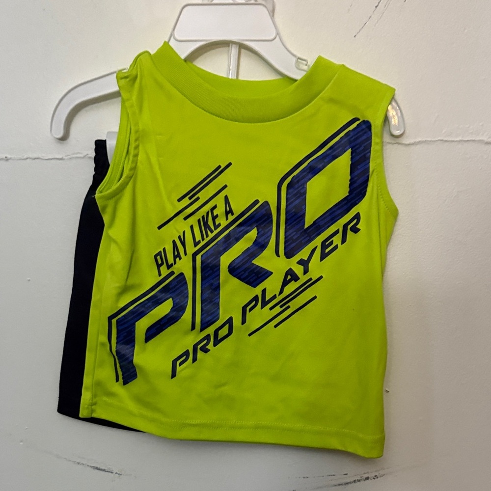 Pro Player Neon Yellow and Blue Tank Top Set